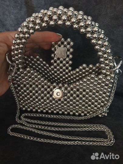 Сумка клатч из бусин