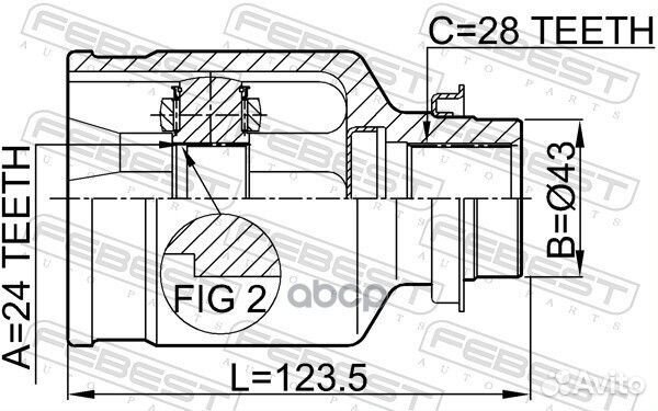 Шрус внутренний правый 24X43X28 0511-M320mtrh F