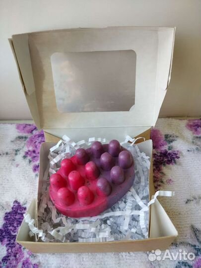 Массажное мыло-скраб в подарочной коробке