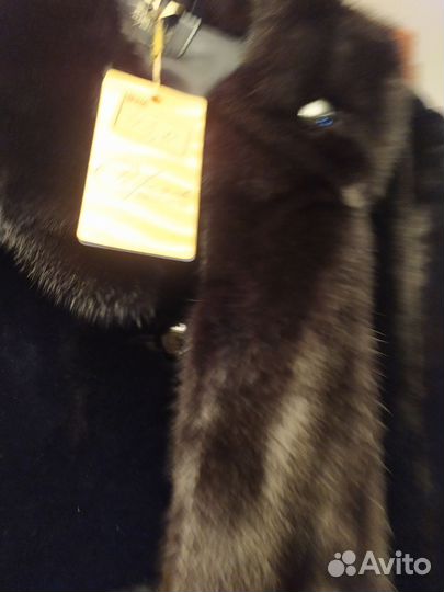 Шуба мутоновая натур. с норкой