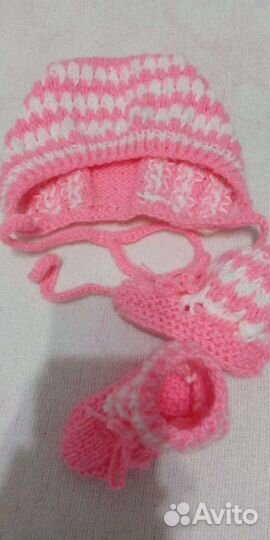 Комплект шапка, пинетки