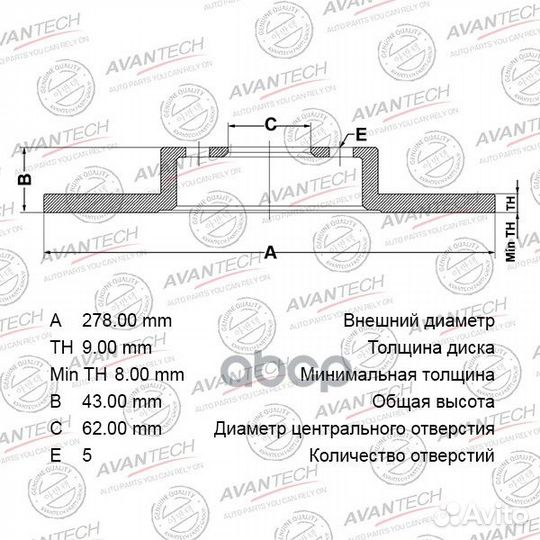 Диск тормозной avantech 55611-80J01 / 55611-80J02
