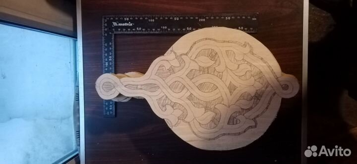 Разделочная доска кедровая с эскизом для резьбы