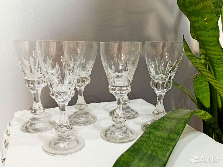 Хрустальные рюмки на ножке СССР винтаж фужеры СССР