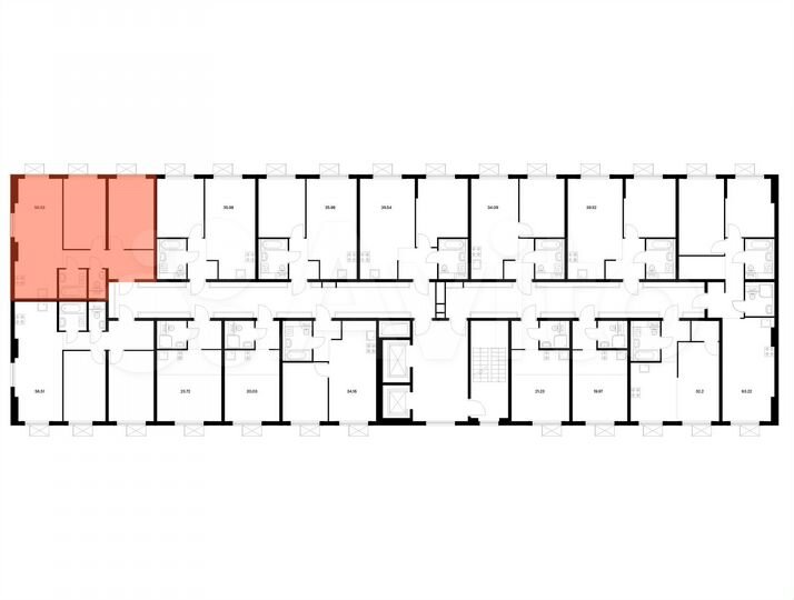 2-к. квартира, 56,5 м², 3/9 эт.
