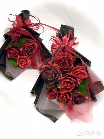 Букет Блэк Мэджик из мыльных роз