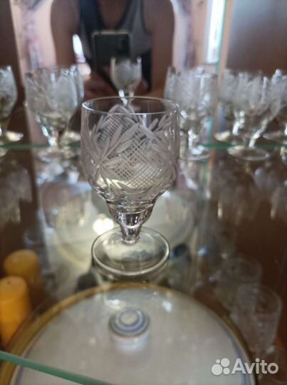 Рюмки хрустальные салатница ваза СССР