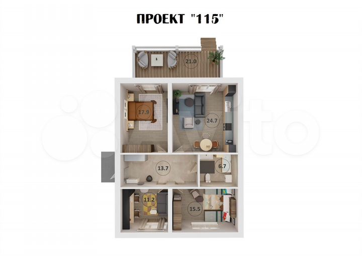 Дом 95 м² на участке 7 сот.