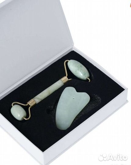 Массажер нефритовый роликовый скребок гуаша новый