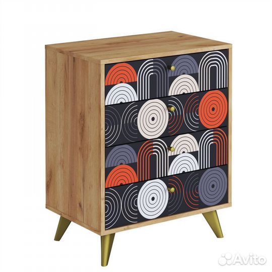 Фьюжн Комод км-001 Дуб Крафт Золотой vinil