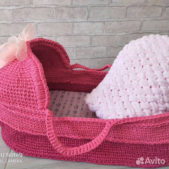 Люлька переноска из трикотажной пряжи