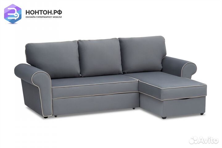 Диван угловой дельфин Прованс темно-серый