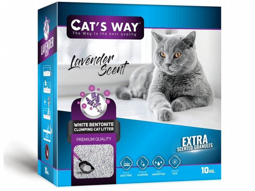 Catsway Box White Cat Litter With Lavander 6 л