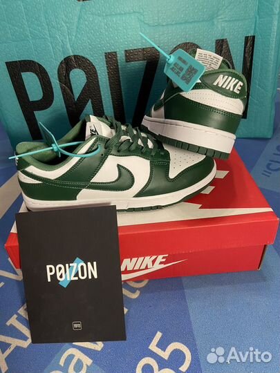 Кроссовки Nike dunk low green оригинал (poizon)