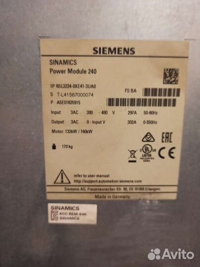 Sinamics G-120 PM-240 6SL3224-OXE41-3UAO