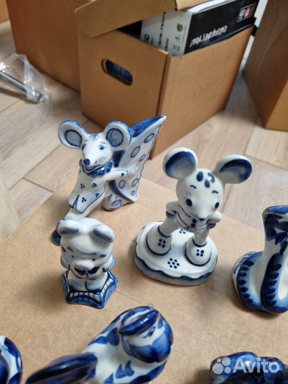 Фигурки животных гжель