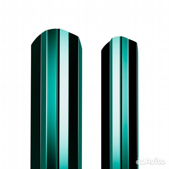 Металлический штакетник М фигурный. Коричневый