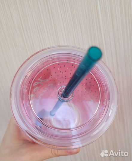 Стакан с двойным дном и трубочкой, 480 мл. Новое