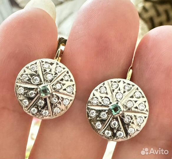 Золотые серьги СССР 750 проба