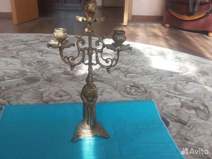 Подсвечник бронза СССР фигуристый