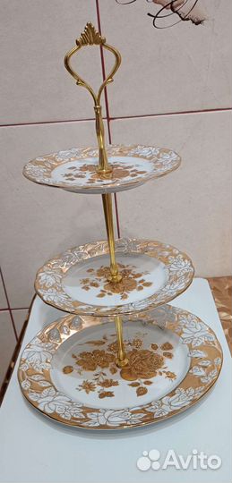 Горка фруктовница 3-х ярусная кобальт