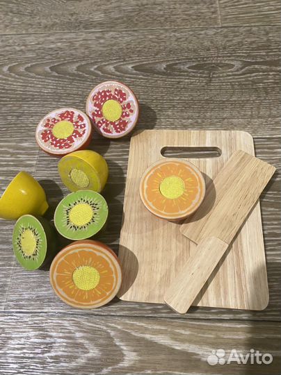 Деревянные игрушки фрукты подарок 1 2 3 года