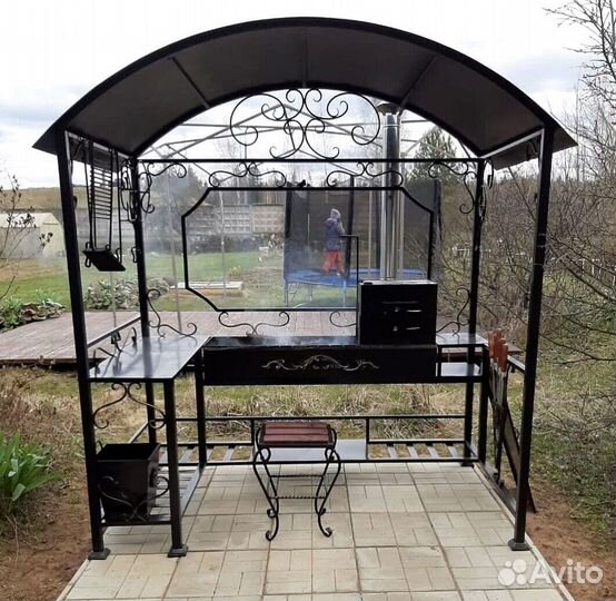 Мангал с печкой под казан