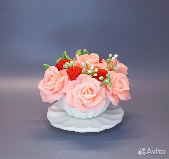 8 марта/розы/букет/малина/чашка