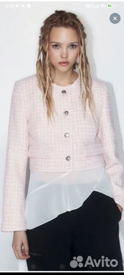 Жакет твидовый розовый befree