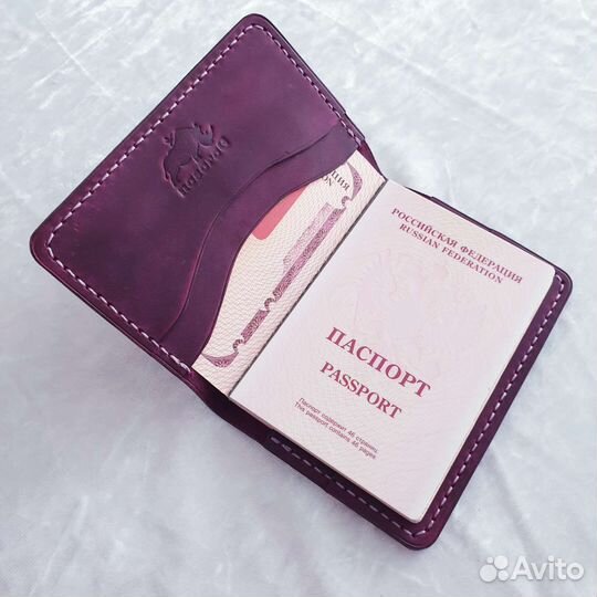 Обложка на паспорт кожаная ручная работа докхолдер