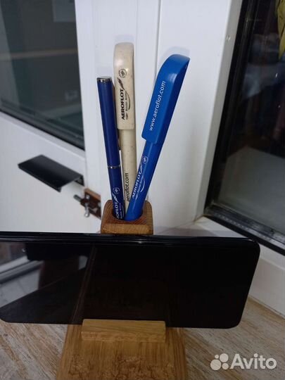 Настольная подставка для телефона и ручек Аэрофлот