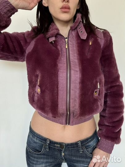 Меховой пушистый бомбер y2k
