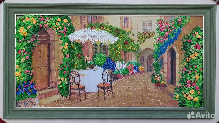 Картины, вышитые лентами