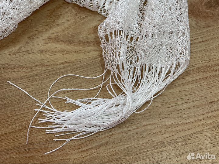 Платок ажурный для невесты белый шарф женский