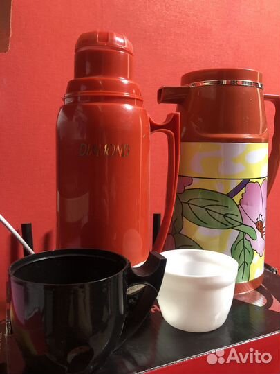 Термос чайник.колба стекло.1л.Новые