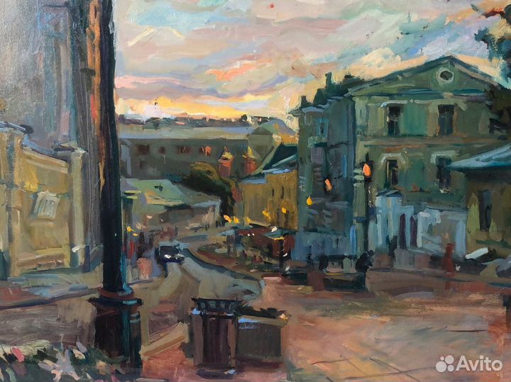 Картина этюд маслом на картоне 