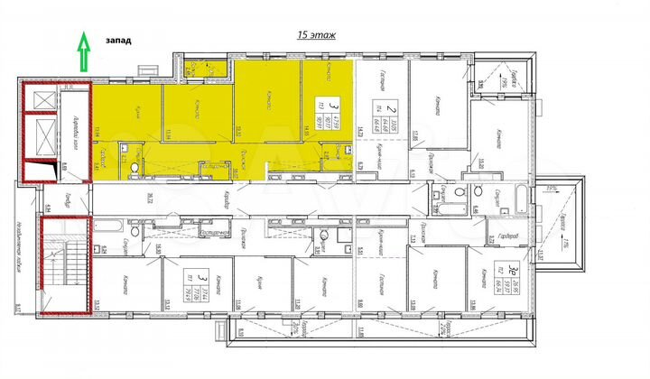 3-к. квартира, 90,9 м², 15/16 эт.