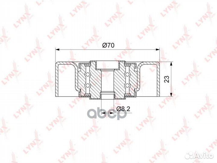 Ролик обводной приводного ремня PB7129 lynxauto