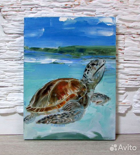 Картина маслом на холсте Черепаха
