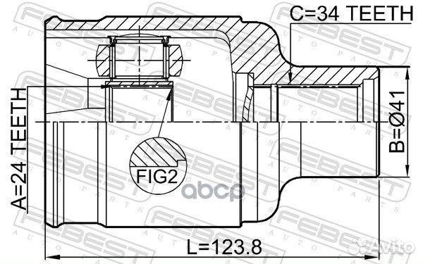 ШРУС внутренний правый 24X41X34 opel mokka 12