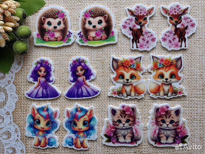 Кабошоны пластиковые для украшения бантиков