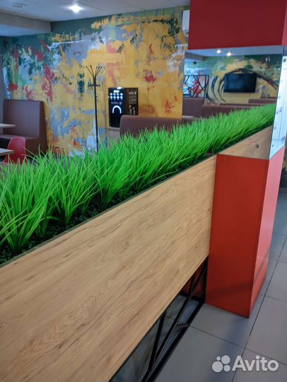 Искусственная трава в блоках, озеленение