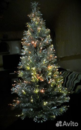 Ель серебристая 110 см. с подсветкой оптоволокном