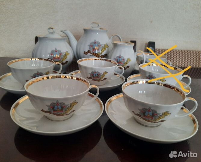 Чайный сервиз 65 лет Победы дулево