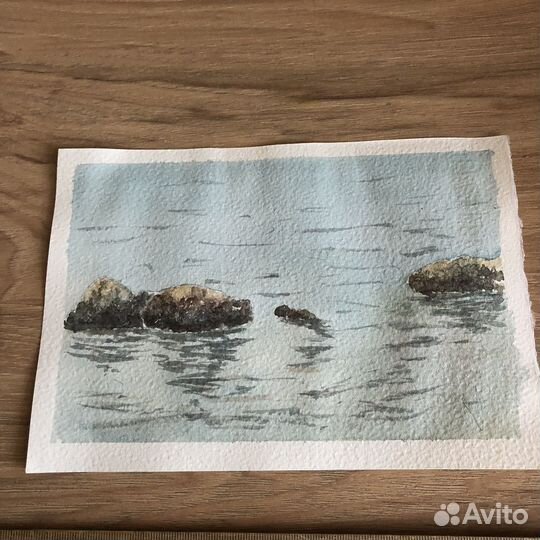 Акварельные работы этюды море