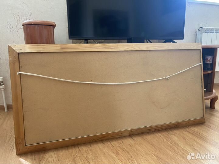 Картина маслом на картоне 120х50