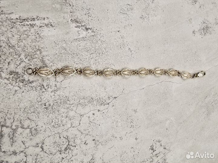Серебряный филигранный браслет