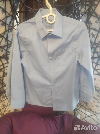 Рубашки m&s, hm, stenser 128-134, школьная форма