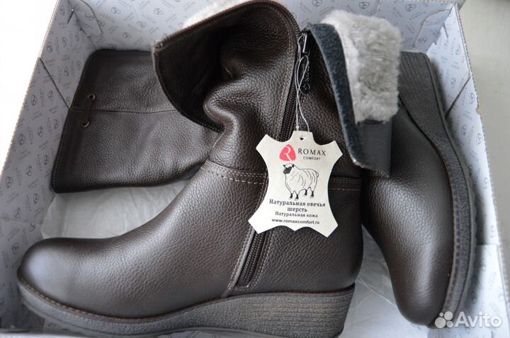 Полусапоги женские кожаные Romax