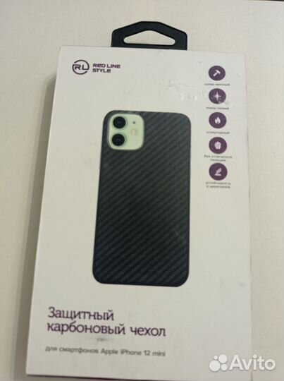 Чехол на iPhone 12 mini карбоновый